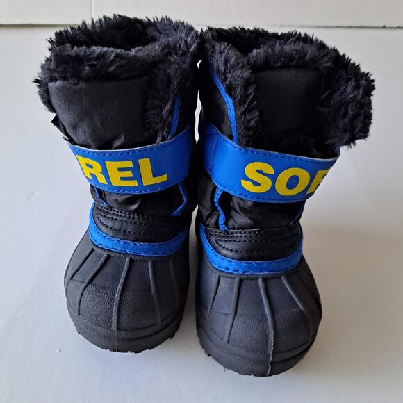 Sorel Snow Commander Insulated Waterproof Winter Boots Black Blue Toddler Size 5 - Picture 7 of 13